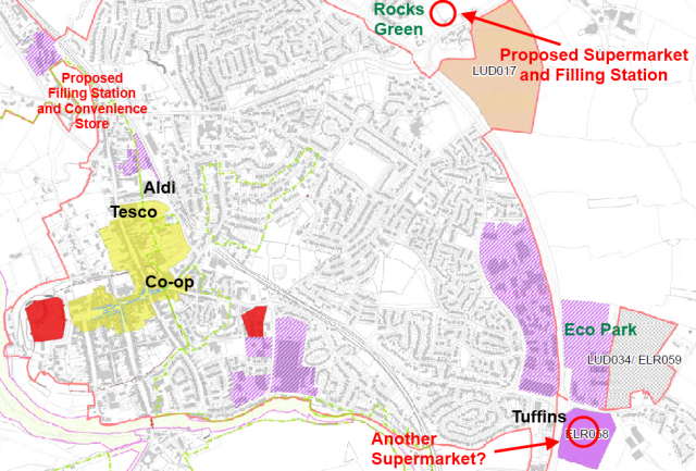 Ludlow supermarkets - existing and proposed