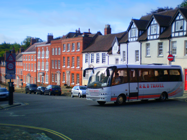 Historic buses plying historic Ludlow